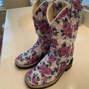 NEW toddler sequin bling floral cowboy boots